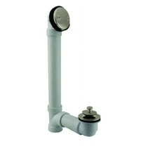 Westbrass 12" Sch. 40 PVC Bath Waste Assembly with Two-Hole Overflow and Twist & Close Drain, Satin Nickel