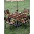 thumbnail image 4 of Outdoor Tablecloth with Umbrella Hole for Patio/Picnic/Party/Camping, Brown Western Cowboy Waterproof Table Cloth Square Cover Washable, Farmhouse Country Textured (54"x 54"), 4 of 8