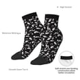 thumbnail image 4 of Uemuo Black White Leaves Printed Crew Socks, Moisture-Wicking Socks, Athletic Socks for Men Breathable Cushion Socks Casual Sport Socks for Running Traveling, 4 of 6