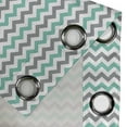 thumbnail image 5 of Ambesonne Chevron Grommet Curtain, Geometric Wavy Zigzag, 50" x 54", Seafoam Grey White, 5 of 6