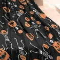 thumbnail image 3 of Halloween Dancing Skeletons and Pumpkins Pattern Blanket,Comfortable Soft Flannel Throw Blanket,All Season,Warm Lightweight Blankets for Sofa Bed Couch Living Room Chair,30"x40", 3 of 4