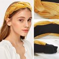 thumbnail image 3 of Cinta de terciopelo de felpa para mujer Laklulu, banda para el cabello de punto ancho con forma de cruz para niñas, color sólido, accesorios para el cabello suaves y lindos, champú para viajes y citas, 3 of 5
