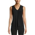 thumbnail image 1 of Anne Klein Womens Solid Pullover Blouse, Black, Small, 1 of 4