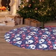 thumbnail image 6 of Lsque Skull cartoon flower Print Christmas Tree Skirt, Tree Skirt with Ties or Velcro, Perfect for Holiday Decorations, Halloween, and New Year-36", 6 of 7