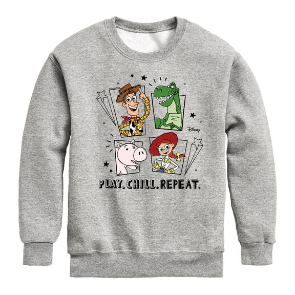 Toy Story - Play Chill Repeat - Toddler & Youth Crewneck Fleece Sweatshirt