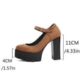 thumbnail image 4 of Fesfesfes Platform Heels Womens Beaded Buckle Shallow Peep-Toe Round Toe High Heel Business Shoes Stage Performance Shoes, 4 of 8