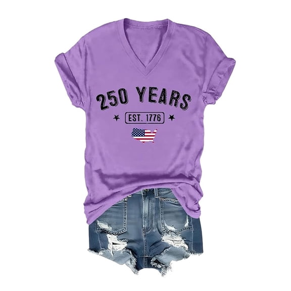 MuXiKeJi Clothes America 250th Anniversary Shirt Women 4th of July Shirt Patriotic Shirts USA Flag Oversized Tee Tops