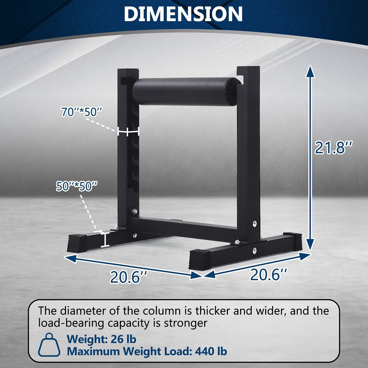 Soonbuy Bulgarian Split Squat Stand, Single Leg Squat Roller, Split Squat Stand with 7 Adjustable Roller Heights, Ideal for Squats, Leg Lunges, Bodyweight & Lower Body Strength Training
