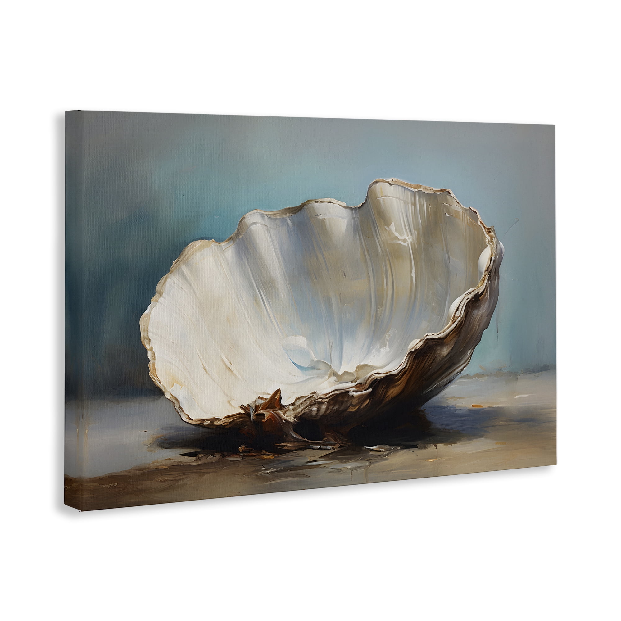 Stupell Industries Neutral Shell Still Life Nautical & Beach Painting Wrapped Canvas Art Print Wall Art, 45 x 30