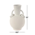 thumbnail image 4 of DecMode 13" Textured Cream Ceramic Vase with Ring Handles, 4 of 10