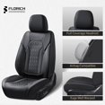 thumbnail image 6 of FLORICH Car Seat Covers Front, Luxury Nappa Leather Seat Covers, Breathable and Waterproof, Automotive Seat Covers Universal for Most Cars, Black, 6 of 7