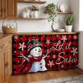 thumbnail image 3 of Red Plaid Christmas Cabinet Curtain 32"Wx55"L,Dustproof Pantry Door Curtain W/ Self Adhesive Tape,Snowflake Snowman Xmas Birds Berry Tall Storage Cover Privacy Drape for Bathroom Kitchen Laundry Room, 3 of 9