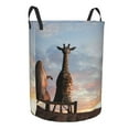 thumbnail image 2 of Easygdp Elephant Giraffe Large Dirty Clothes Hamper, Lightweight Storage Basket, Household Laundry Bag with Handle -, 2 of 8