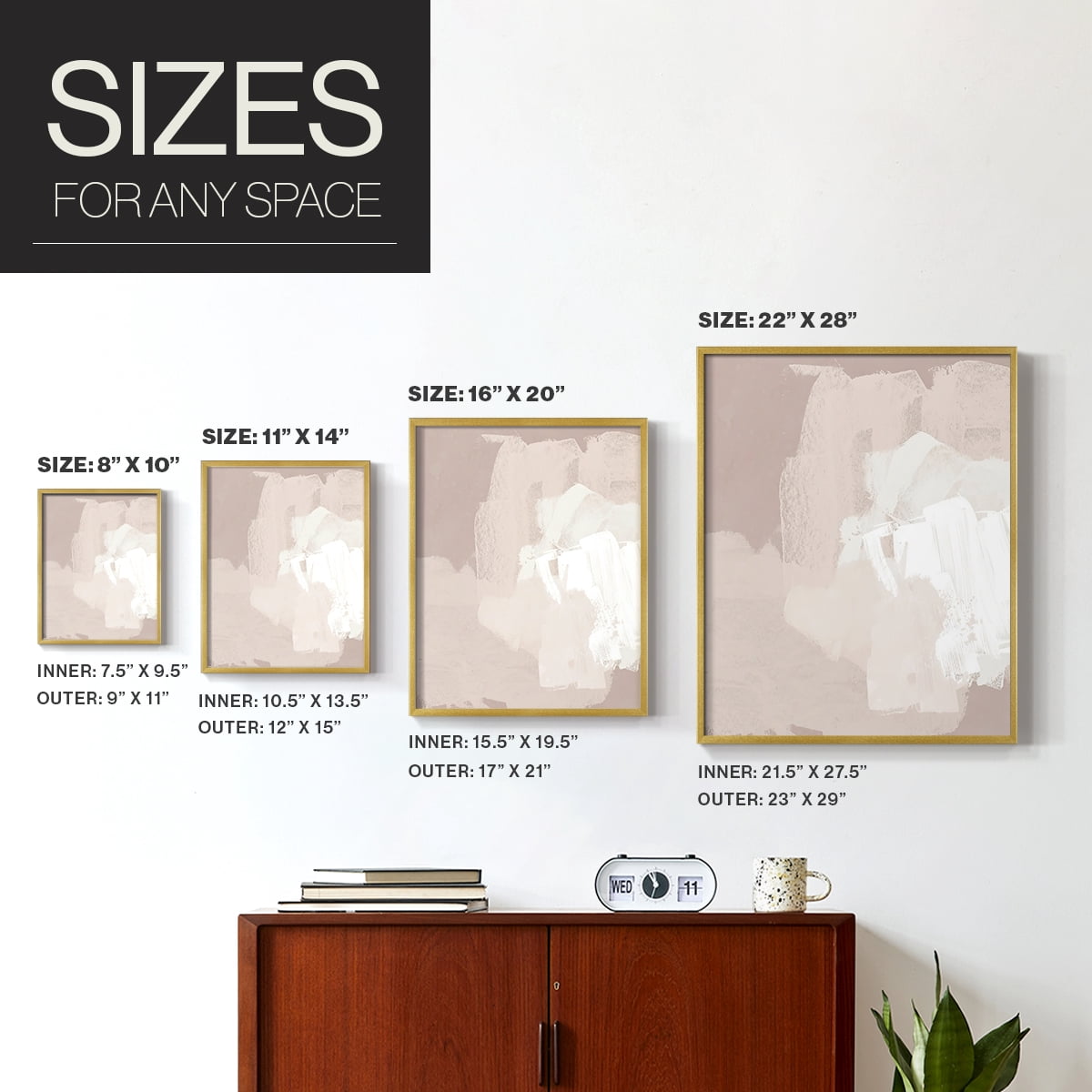 Cloud Slate II Framed Print in Gold Solid Wood Framed Print No Nail Hanging