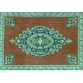 thumbnail image 1 of Ahgly Company Machine Washable Indoor Rectangle Medallion Turquoise Blue Traditional Area Rugs, 2' x 3', 1 of 4