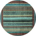 thumbnail image 1 of Ahgly Company Indoor Round Abstract Light Blue Modern Area Rugs, 3' Round, 1 of 4