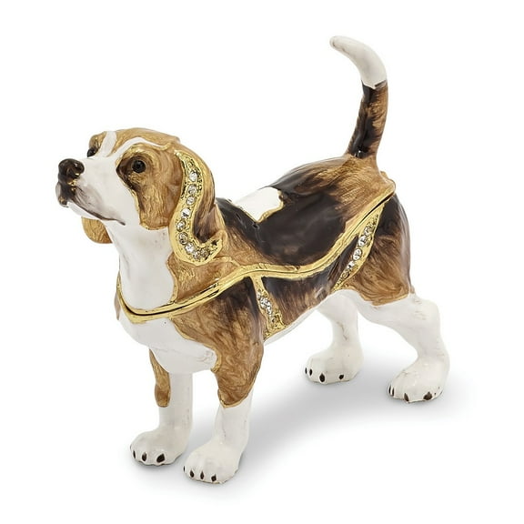 Pewter Enamel Beagle Trinket Box