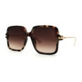 thumbnail image 3 of Womens Luxury Thin Metal Arm Mod Rectangle Butterfly Sunglasses Tortoise Brown, 3 of 5
