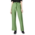 thumbnail image 1 of Pantalones anchos de lino para mujer con cintura elástica - Cintura alta, transpirables, cordón - Pantalones informales de playa S-XXXL, 1 of 5
