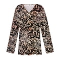 thumbnail image 4 of VEKDONE Women's Printed Long Sleeve Open Front Button Cardigan Rose Gold L, 4 of 5