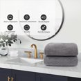 thumbnail image 2 of Toallas de Baño de Microfibra, 4 Piezas | 3 Toallas de Baño Grandes para Cuerpo + 1 Toalla para Gym/Rostro | Ultra Absorbentes, Secado Rápido | para Gym, Playa, Spa, Hotel-Marrón (Gris), 2 of 4
