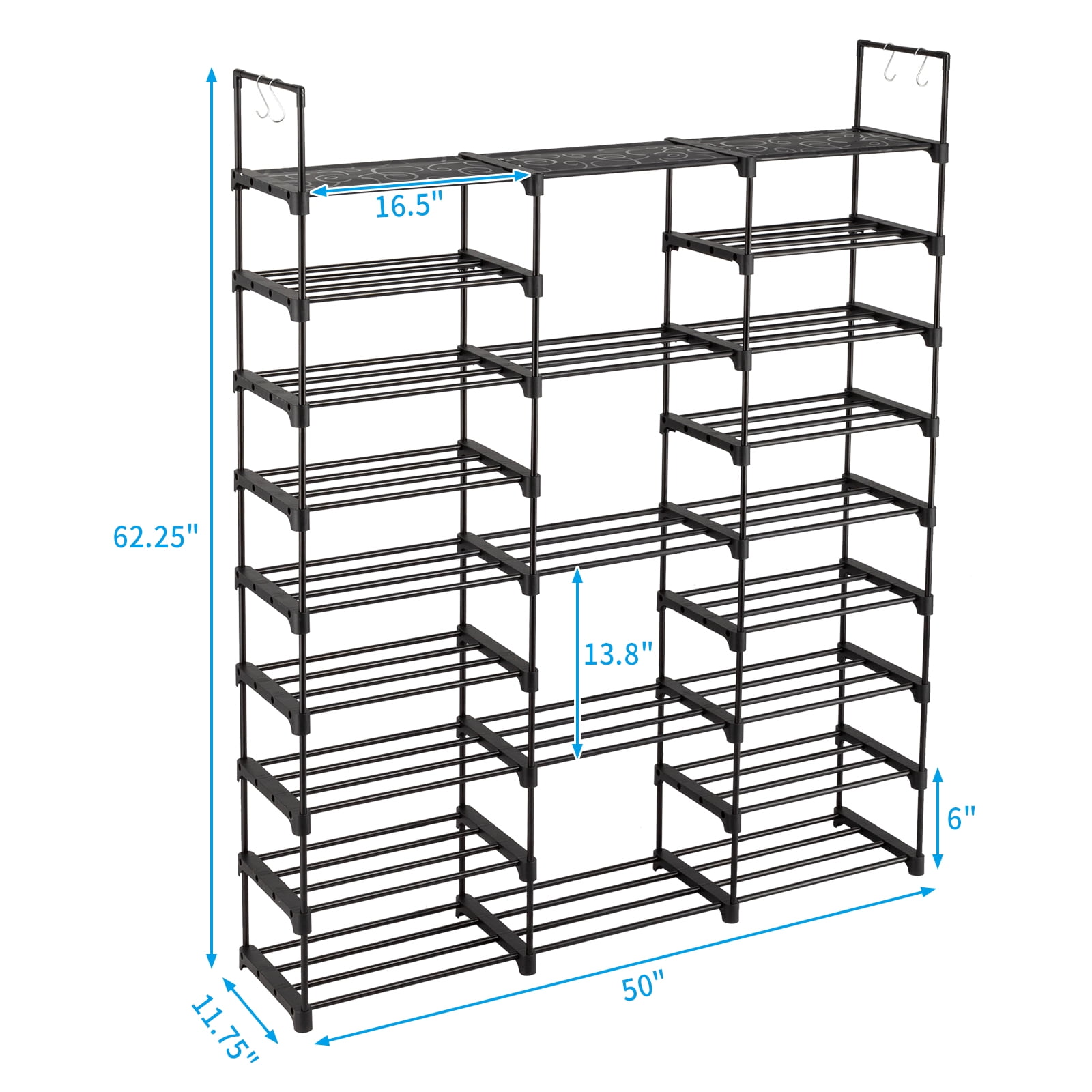 Dropship 10 Tier Stackable Shoe Rack Storage Shelves - Stainless