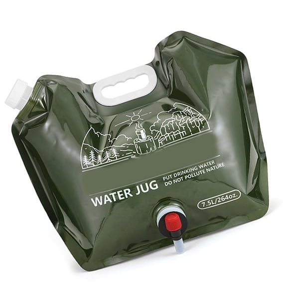 Outdoor 7.5L Water Container with Faucet Light weight Camping Water Bags Folding Water Bucket Easy to Fold & Store