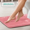 thumbnail image 4 of 1 Contour Clara Clark Bath Mat Bathroom Rug - Absorbent Memory Foam Bath Rugs - Non-Slip, Thick, Cozy Velvet Feel Microfiber Bathrug, Plush Shower, Toilet- Floor Bathmats Carpet - Pink - 24"x19", 4 of 6