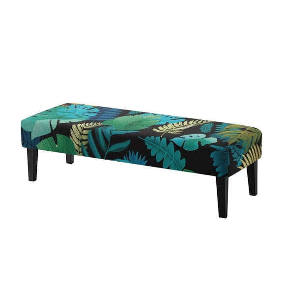 Whosucclay Tropical Palm Leaf Print Dining Room Bench Covers Rectangle Bench Seat Protector Universal Bench Seat Cushion Slipcovers for Dining Room, Living Room, Bedroom, Kitchen
