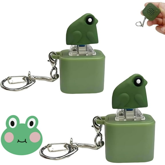 Frog Croaking Fidget Toy, Fun Rechargeable Keychain with Colorful Lights, for Adults (2PCS)