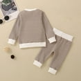 thumbnail image 4 of Sets for Baby Girls 18-24m Casual Striped Long Sleeve Sweater Pants 2 Piece Fall Clothes Knitting Outfits, Brown, 6 Months, 4 of 7