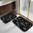 thumbnail image 5 of Moth and Skeleton Gothic Pattern Bath Mat Set Of 2,Non-Slip Rug for Bathroom,Kitchen,Bedroom,Entrance, 30x17 and 23.5x15.7 Inches, 5 of 5