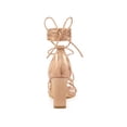 thumbnail image 2 of Allegra K Women's Lace Up Strappy Block High Heels Sandals Rose Gold (Size 10), 2 of 7