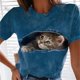 thumbnail image 2 of Camiseta de manga corta con estampado de animales para mujer, Jersey informal con cuello redondo, camisetas veraniegas coreanas para mujer, ropa de calle 2023, 2 of 4