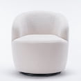 thumbnail image 4 of Accent Chair Sofa Armchair With Black Powder Coating Metal Ring Teddy Fabric Soft Cushion Chair For Living Room Lounge Bedroom, 4 of 8
