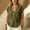 Army Green, variant on Jerdar Fashion Women Casual Linen Blend Tops V Neck Wrap Front Solid Color Button Cap Sleeve Summer Daily Shirts L