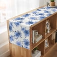 thumbnail image 6 of Blue Spring Floral Table Runner, Elegant Flowers Summer Botanical Washable Cotton Linen Table Runners 70 Inches Long, Dresser Scarf Runner for Dining/Kitchen/Coffee/TV Stands/Cabinets 13''x70'', 6 of 9