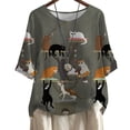 thumbnail image 1 of CHOK Blouse Col Rond Imprimé Graphique Animal Tees Décontracté Mode Urbaine Tops Grande Taille pour Femmes, 1 of 6