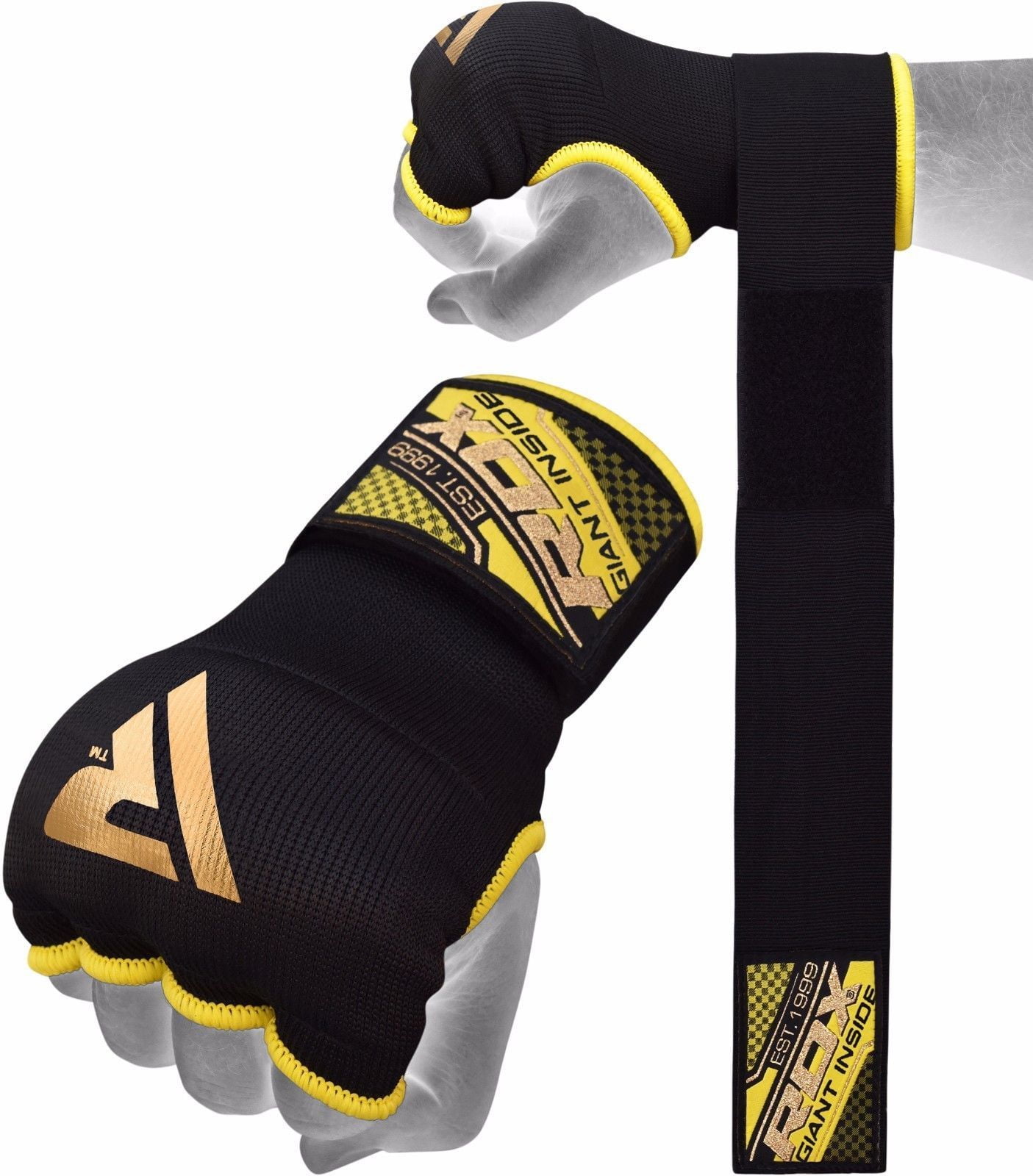 BLACK PADDED INNER GLOVE WRIST SUPPORTS FOR MARTIAL ARTS SPORTS v3 