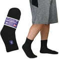 thumbnail image 4 of 6-Pack Diabetic Socks Physicians Approved Socks for Men Women Legs Blood Circulatory Problems, Diabetes, Edema, Neuropathy, Quarter Size 10-13 Black, 4 of 6