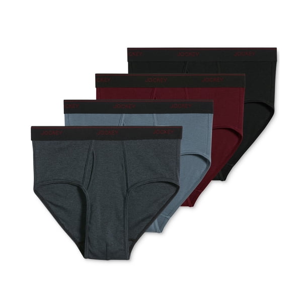 Jockey Mens 4 Pack Essential Ropa Interior Calzoncillos, Multicolor, Mediano Jockey Bragas