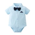 thumbnail image 6 of Infant Baby Boy Clothes Gentleman Outfits Suits Summer Short Sleeve Bowtie Bodysuit Shirts Suspender Shorts 3-24 Months, 6 of 8