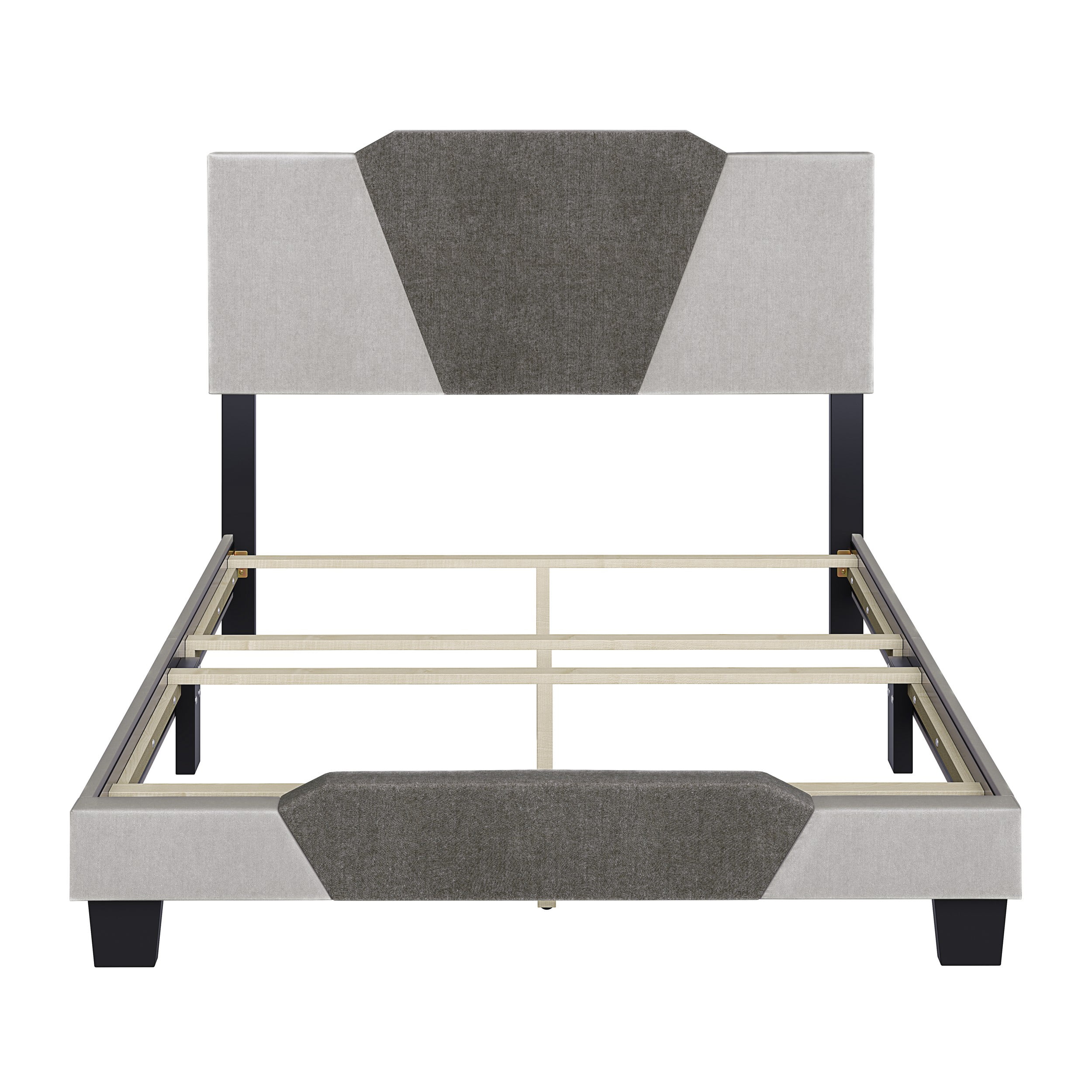 Boyd Sleep Tuscany Brown Linen Queen Size Fully Upholstered Platform Bed Frame with Adjustable Headboard, Qualified Box Spring or Foundation Required for Use