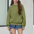 thumbnail image 4 of Sweatshirts for Girls 7-8 Oversized Solid Long Sleeve Girls Pullover Top Cotton Crewneck Sweaters for Teens Drop Shoulder Winter Clothes for Tween Girls, 4 of 4