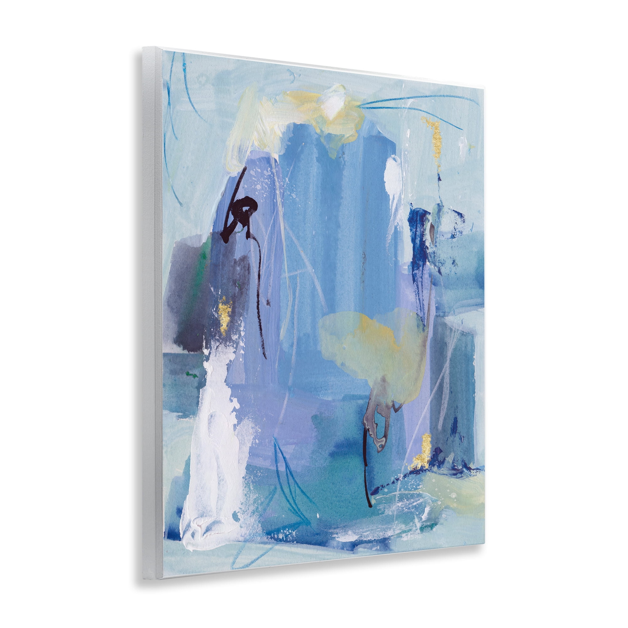 Stupell Industries Blue Abstract with Squiggles Abstract Painting Unframed Art Print Wall Art, 11 x 14