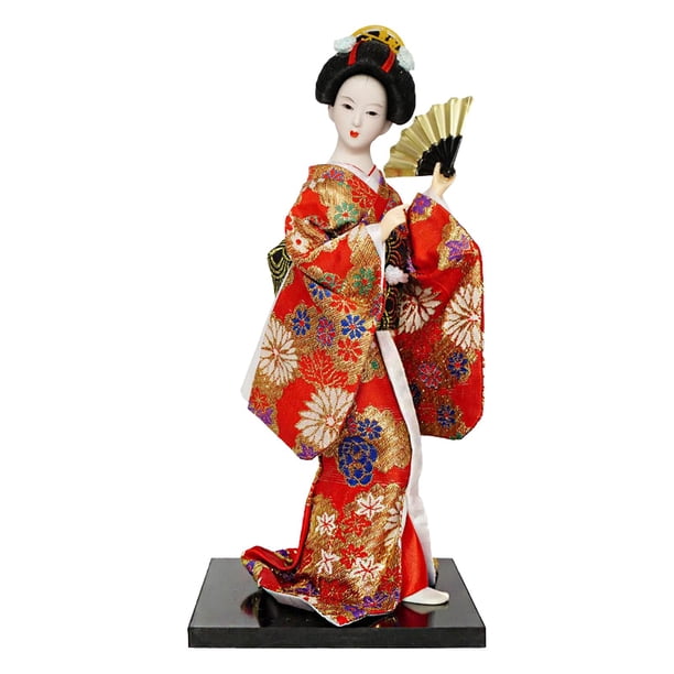 Muñeca geisha japonesa con kimono, figura coleccionable, escultura, estatuilla, figura de escritorio Estilo B