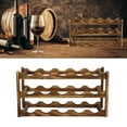 thumbnail image 3 of Suodoka Premium Pine Wood 3‑Layer Wine Rack – 15 Bottle Capacity, Flat‑Lay Display, Stable & Stylish Home Countertop Organizer, 3 of 9
