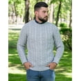 thumbnail image 2 of SAOL Aran Sweater Men`s Wool Blend Knit Pullover Fisherman Traditional Jumper from Ireland, 2 of 5