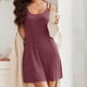 thumbnail image 2 of Vestido de Verano para las Mujeres, Color Sólido Tira sin Mangas Correas de Hombro Camisola Vestido Delgado, Longitud Midi, 2 of 9