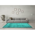 thumbnail image 3 of Ahgly Company Machine Washable Indoor Rectangle Persian Turquoise Blue Traditional Area Rugs, 7' x 9', 3 of 4